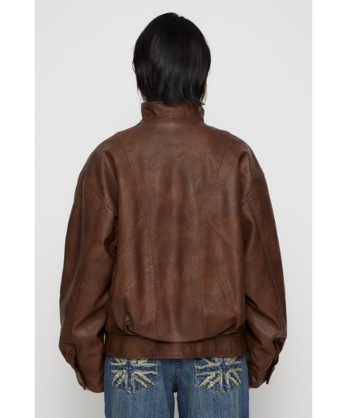 STAND NECK FAUX LEATHER ブルゾン（ブルゾン）｜LAGUA GEM