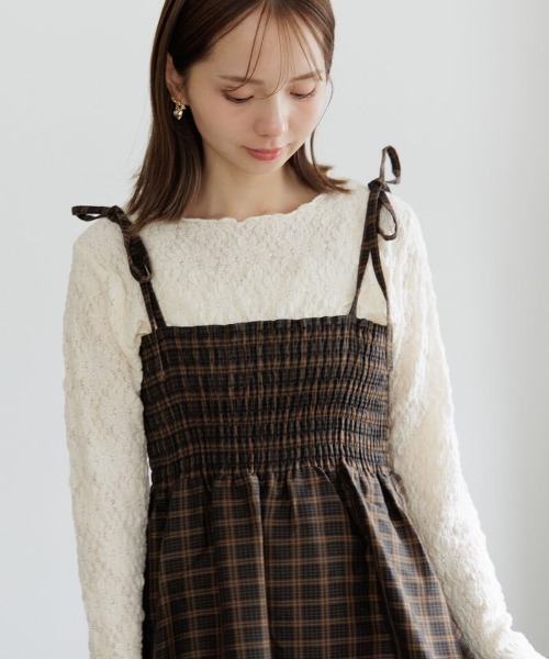 flower（フラワー）の「シャビーレーストップ（Tシャツ/カットソー・レディース・アイボリー/ブラック・FREE）」の7枚目の写真