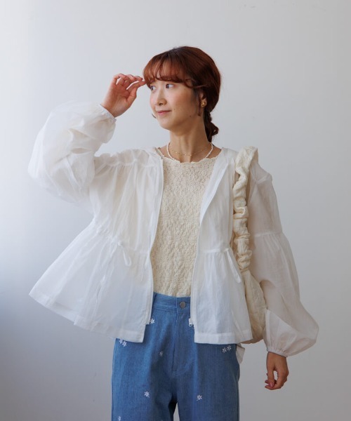 flower（フラワー）の「シャビーレーストップ（Tシャツ/カットソー・レディース・アイボリー/ブラック・FREE）」の12枚目の写真