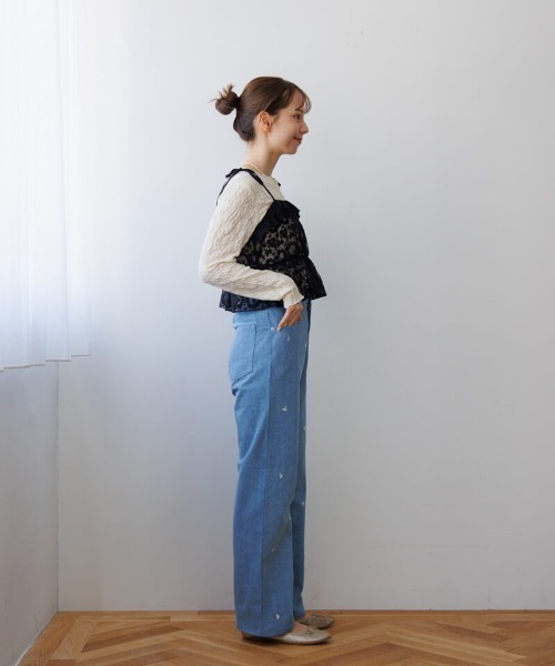 flower（フラワー）の「シャビーレーストップ（Tシャツ/カットソー・レディース・アイボリー/ブラック・FREE）」の15枚目の写真