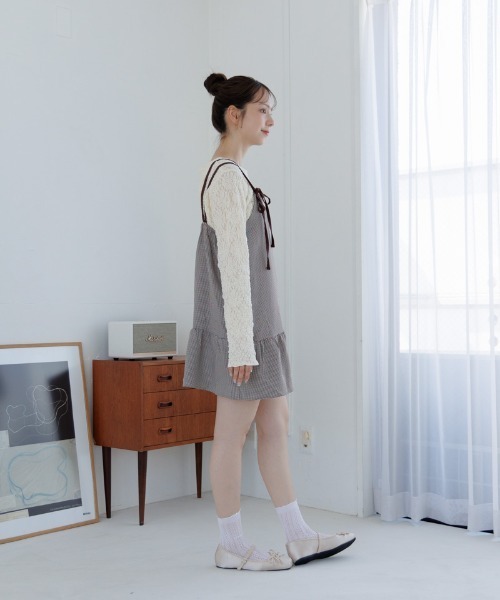 flower（フラワー）の「シャビーレーストップ（Tシャツ/カットソー・レディース・アイボリー/ブラック・FREE）」の18枚目の写真