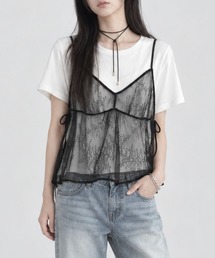 Idnes Tシャツ×レースキャミセット