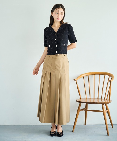 31 Sons de mode（トランテアン　ソン　ドゥ　モード）の「2025秋冬新作 セミフレアプリーツスカート（スカート・レディース・グレー/キャメル・M/S）」の8枚目の写真