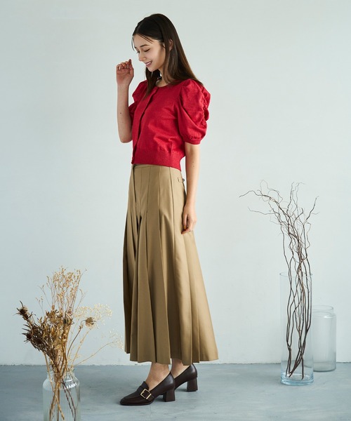 31 Sons de mode（トランテアン　ソン　ドゥ　モード）の「2025秋冬新作 セミフレアプリーツスカート（スカート・レディース・グレー/キャメル・M/S）」の12枚目の写真