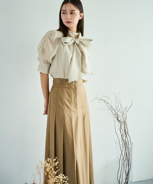 31 Sons de mode（トランテアン　ソン　ドゥ　モード）の「2025秋冬新作 セミフレアプリーツスカート（スカート・レディース・グレー/キャメル・M/S）」の21枚目の写真