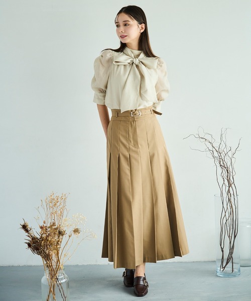 31 Sons de mode（トランテアン　ソン　ドゥ　モード）の「2025秋冬新作 セミフレアプリーツスカート（スカート・レディース・グレー/キャメル・M/S）」の18枚目の写真