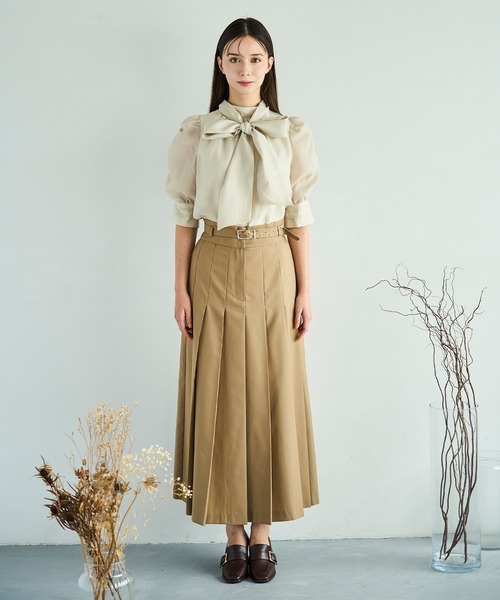 31 Sons de mode（トランテアン　ソン　ドゥ　モード）の「2025秋冬新作 セミフレアプリーツスカート（スカート・レディース・グレー/キャメル・M/S）」の20枚目の写真