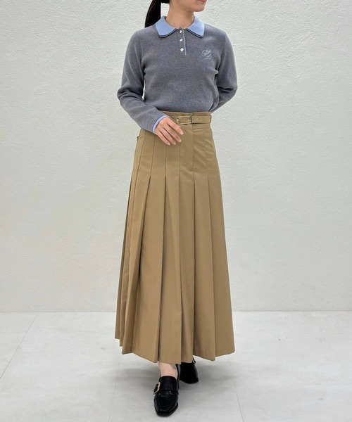 31 Sons de mode（トランテアン　ソン　ドゥ　モード）の「2025秋冬新作 セミフレアプリーツスカート（スカート・レディース・グレー/キャメル・M/S）」の3枚目の写真