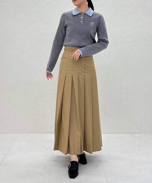 31 Sons de mode（トランテアン　ソン　ドゥ　モード）の「2025秋冬新作 セミフレアプリーツスカート（スカート・レディース・グレー/キャメル・M/S）」の4枚目の写真