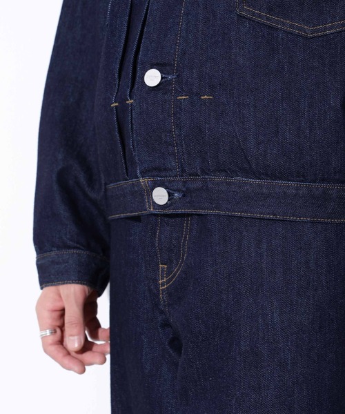 NANO universe（ナノユニバース）の「AUTHENコラボ SILKNIZED DENIM トラッカージャケット(セットアップ可)（デニムジャケット・メンズ・ネイビー/サックスブルー・M/L）」の18枚目の写真