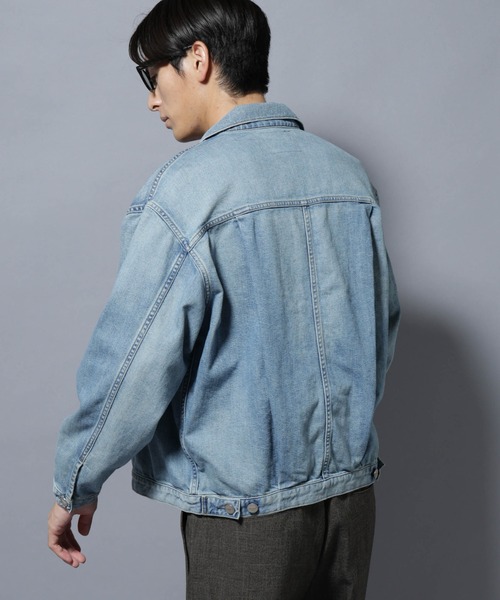 NANO universe（ナノユニバース）の「AUTHENコラボ SILKNIZED DENIM トラッカージャケット(セットアップ可)（デニムジャケット・メンズ・ネイビー/サックスブルー・M/L）」の5枚目の写真