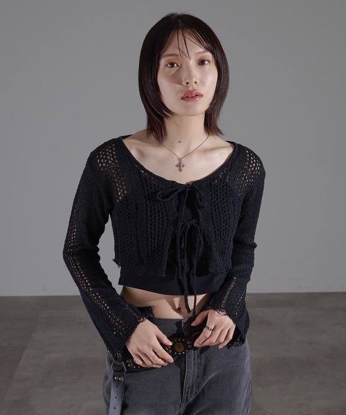 apres jour mignon(アプレジュールミニョン)の「透かし編みボレロ【ZOZOTOWN限定アイテム】(Tシャツ/カットソー・レディース・ブラウン系その他/アイボリー/ブラック・X-LARGE/フリー)」の18枚目の写真