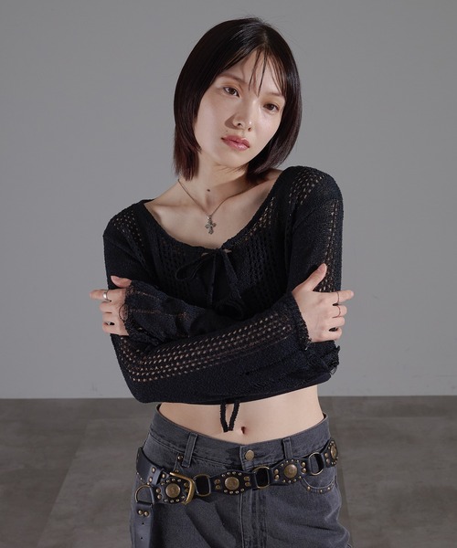 apres jour mignon(アプレジュールミニョン)の「透かし編みボレロ【ZOZOTOWN限定アイテム】(Tシャツ/カットソー・レディース・ブラウン系その他/アイボリー/ブラック・X-LARGE/フリー)」の19枚目の写真