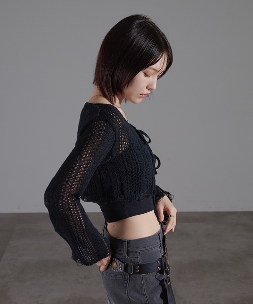apres jour mignon(アプレジュールミニョン)の「透かし編みボレロ【ZOZOTOWN限定アイテム】(Tシャツ/カットソー・レディース・ブラウン系その他/アイボリー/ブラック・X-LARGE/フリー)」の20枚目の写真