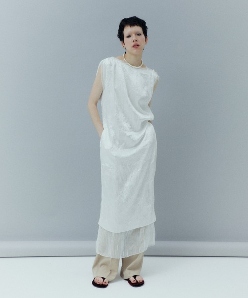 PROVOKE (プロヴォーク)の「LAYERED N/S DRESS(ワンピース・レディース・ホワイト/ブラック・FREE)」の1枚目の写真