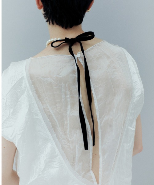 PROVOKE (プロヴォーク)の「LAYERED N/S DRESS(ワンピース・レディース・ホワイト/ブラック・FREE)」の4枚目の写真