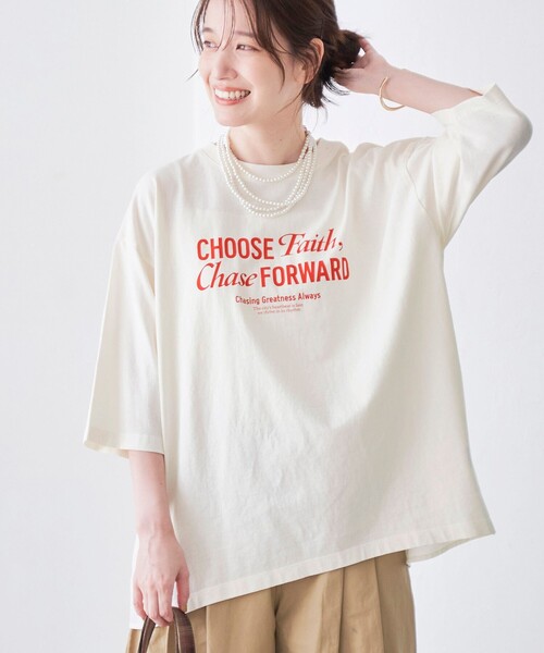 セール】ピグメントドッキング布帛五分袖Tシャツ（Tシャツ/カットソー