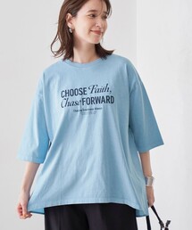 ピグメントドッキング布帛五分袖Tシャツ