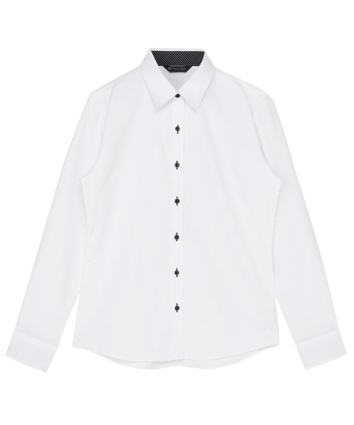 TOKYO SHIRTS(トウキョウシャツ)の「【透け防止】 形態安定ノーアイロン レギュラー 長袖ビジネスワイシャツ(ビジネスシャツ・レディース・ホワイト・S/M/L/LL/XL)」の1枚目の写真