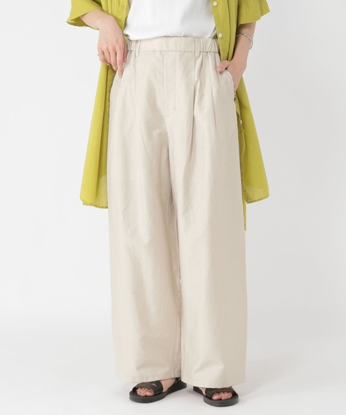 セール】【接触冷感】タックワイドパンツ[プチ・プラスサイズあり