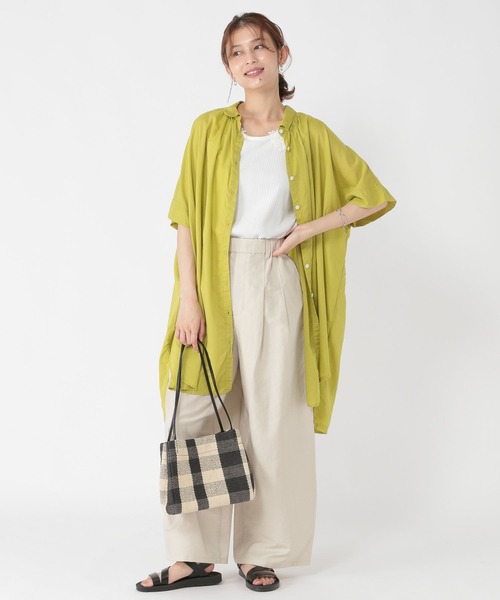 studio CLIP（スタディオクリップ）の「【接触冷感】タックワイドパンツ[プチ・プラスサイズあり]（その他パンツ・レディース・ベージュ/チャコール/ネイビー/アイボリー・MEDIUM/PF/ﾌﾘｰ(L)/LARGE）」の12枚目の写真