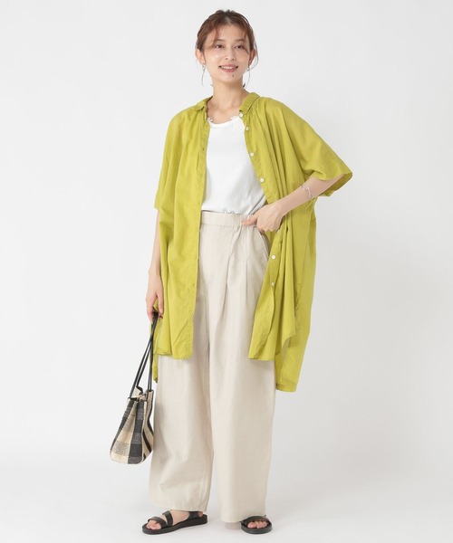 studio CLIP（スタディオクリップ）の「【接触冷感】タックワイドパンツ[プチ・プラスサイズあり]（その他パンツ・レディース・ベージュ/チャコール/ネイビー/アイボリー・MEDIUM/PF/ﾌﾘｰ(L)/LARGE）」の15枚目の写真