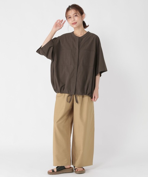 studio CLIP（スタディオクリップ）の「【接触冷感】タックワイドパンツ[プチ・プラスサイズあり]（その他パンツ・レディース・ベージュ/チャコール/ネイビー/アイボリー・MEDIUM/PF/ﾌﾘｰ(L)/LARGE）」の18枚目の写真