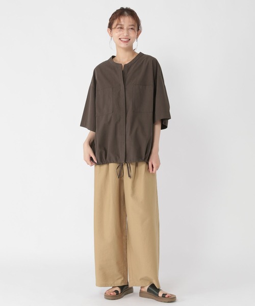 studio CLIP（スタディオクリップ）の「【接触冷感】タックワイドパンツ[プチ・プラスサイズあり]（その他パンツ・レディース・ベージュ/チャコール/ネイビー/アイボリー・MEDIUM/PF/ﾌﾘｰ(L)/LARGE）」の20枚目の写真