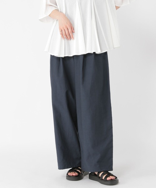 セール】【接触冷感】タックワイドパンツ[プチ・プラスサイズあり