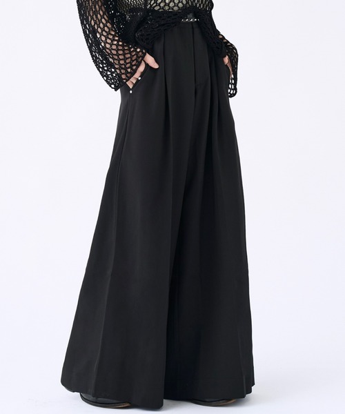 seyto フレアパンツ seyto（セイト）の「Stripe layered flare pants / ストライプ