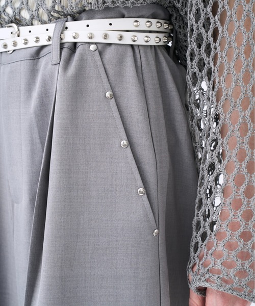 seyto（セイト）の「Studs pocket buggy flare pants スタッズ