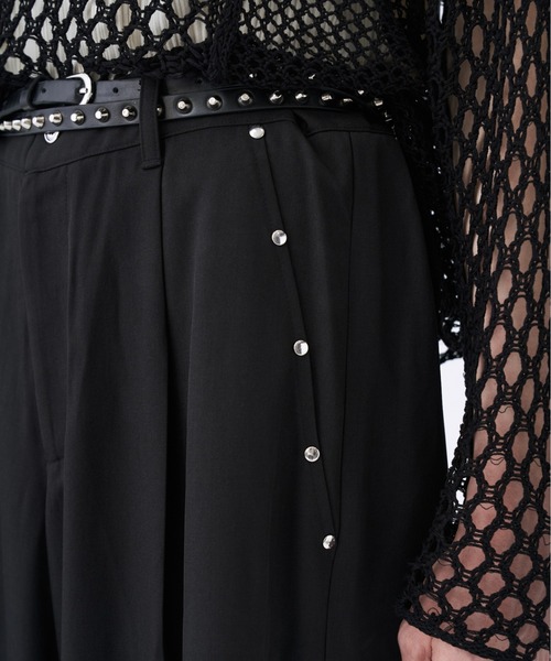 Studs pocket buggy flare pants スタッズポケットフレアパンツ