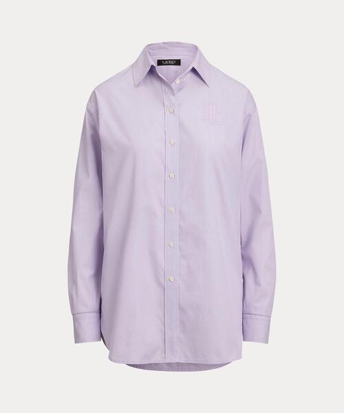 LAUREN RALPH LAUREN（ローレン ラルフ ローレン）の「リラックス フィット コットン シャツ（シャツ/ブラウス・レディース・パープル系3・XXS/XS/M/S）」の4枚目の写真
