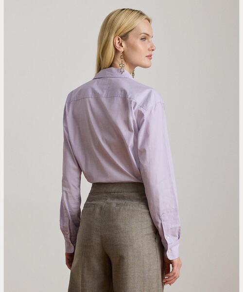 LAUREN RALPH LAUREN（ローレン ラルフ ローレン）の「リラックス フィット コットン シャツ（シャツ/ブラウス・レディース・パープル系3・XXS/XS/M/S）」の6枚目の写真