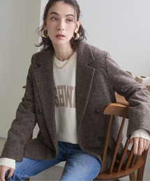 美品 COOHEM テーラードジャケット ツイード ブラウン M 美品 COOHEM テーラードジャケット ツイード ブラウン M