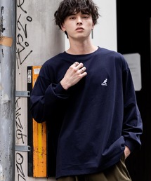 KANGOL カンゴール 別注コラボオーバーサイズワンポイントロゴ刺繍長袖Tシャツ