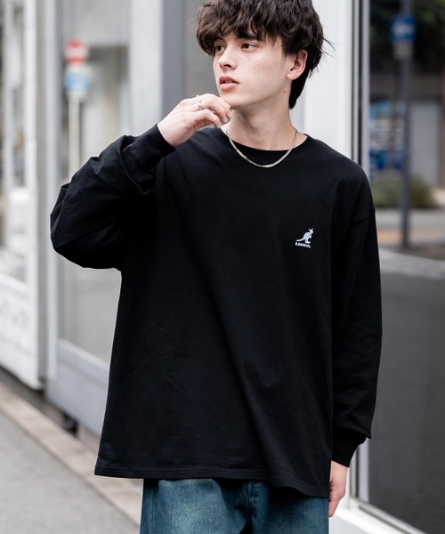 KANGOL(カンゴール)の「KANGOL カンゴール 別注コラボオーバーサイズワンポイントロゴ刺繍長袖Tシャツ(Tシャツ/カットソー・メンズ・ホワイト/ネイビー/ブラック/ホワイト系/ブラック系/チャコール/ブルー・M/L/XL)」の21枚目の写真