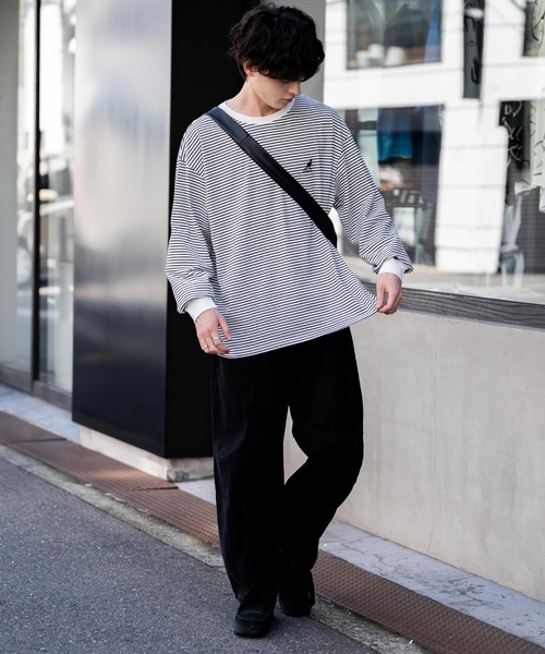 KANGOL(カンゴール)の「KANGOL カンゴール 別注コラボオーバーサイズワンポイントロゴ刺繍長袖Tシャツ(Tシャツ/カットソー・メンズ・ホワイト/ネイビー/ブラック/ホワイト系/ブラック系/チャコール/ブルー・M/L/XL)」の19枚目の写真
