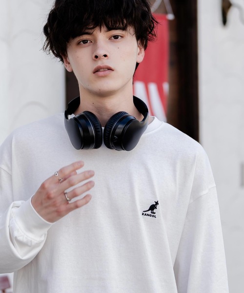 KANGOL(カンゴール)の「KANGOL カンゴール 別注コラボオーバーサイズワンポイントロゴ刺繍長袖Tシャツ(Tシャツ/カットソー・メンズ・ホワイト/ネイビー/ブラック/ホワイト系/ブラック系/チャコール/ブルー・M/L/XL)」の10枚目の写真