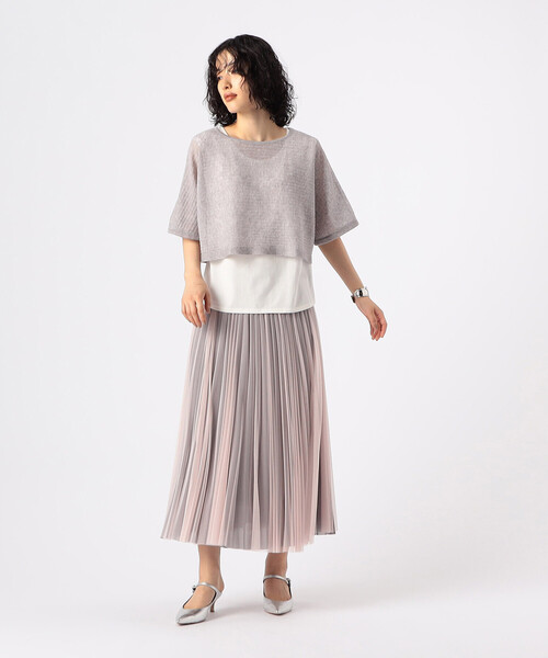 COMME CA（コムサ）の「【ツインニット】ラミーポリエステル ツインニットソー（アンサンブル・レディース・ネイビー/ライトグレー・9号）」の3枚目の写真