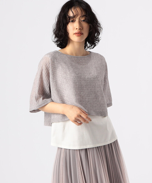 COMME CA（コムサ）の「【ツインニット】ラミーポリエステル ツインニットソー（アンサンブル・レディース・ネイビー/ライトグレー・9号）」の4枚目の写真