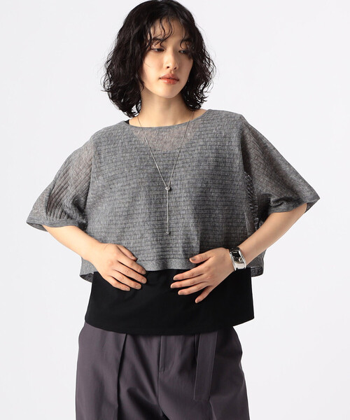 COMME CA（コムサ）の「【ツインニット】ラミーポリエステル ツインニットソー（アンサンブル・レディース・ネイビー/ライトグレー・9号）」の6枚目の写真