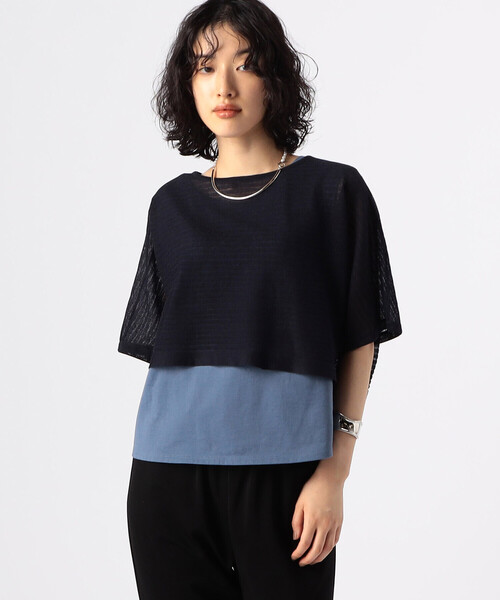 COMME CA（コムサ）の「【ツインニット】ラミーポリエステル ツインニットソー（アンサンブル・レディース・ネイビー/ライトグレー・9号）」の8枚目の写真