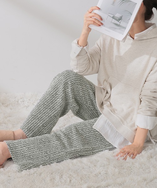 HUG.U（ハグユー）の「ジャガードワイドパンツ（その他パンツ・レディース・グレー×ホワイト/グレー/ブラック×ホワイト・L(レギュラー丈)/M(レギュラー丈)/L(トール丈)/M(トール丈)）」の20枚目の写真