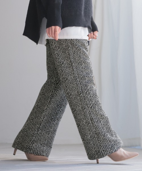 HUG.U（ハグユー）の「ジャガードワイドパンツ（その他パンツ・レディース・グレー×ホワイト/グレー/ブラック×ホワイト・L(レギュラー丈)/M(レギュラー丈)/L(トール丈)/M(トール丈)）」の16枚目の写真