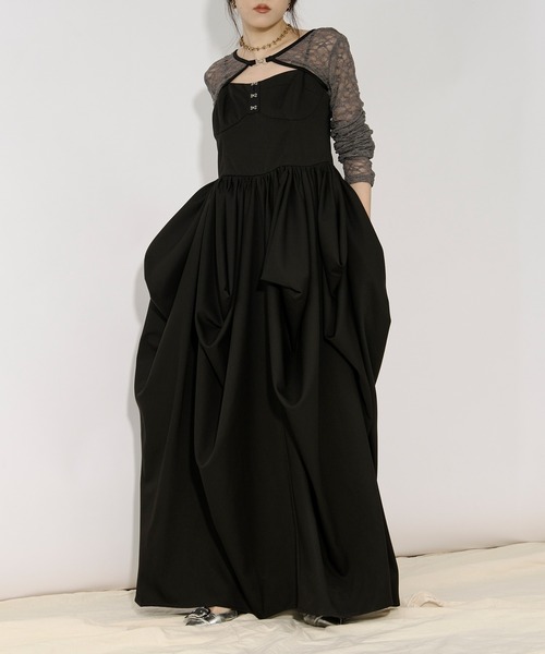 random tuck volume dress タックボリュームキャミドレス（ワンピース