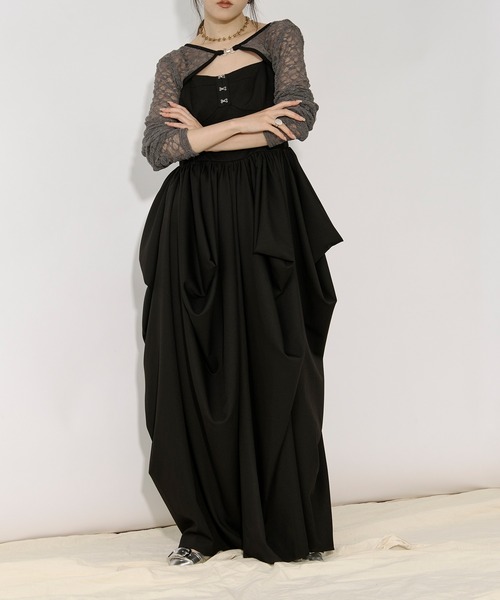 random tuck volume dress タックボリュームキャミドレス random tuck volume dress タックボリュームキャミドレス