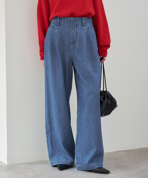 LEDENIM TUCK TROUSER デニム38 期間限定価格7月31日まで LEDENIM TUCK TROUSER デニム38 期間限定価格7月31日まで 4サイズ展開/