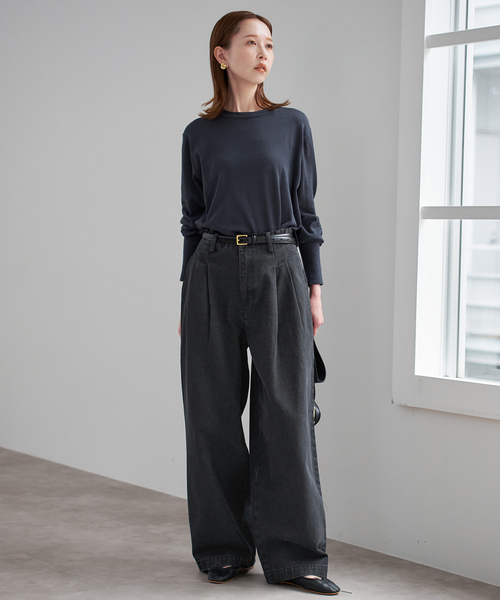 4サイズ展開》LEDENIM BLUR TUCK TROUSERデニム（デニムパンツ