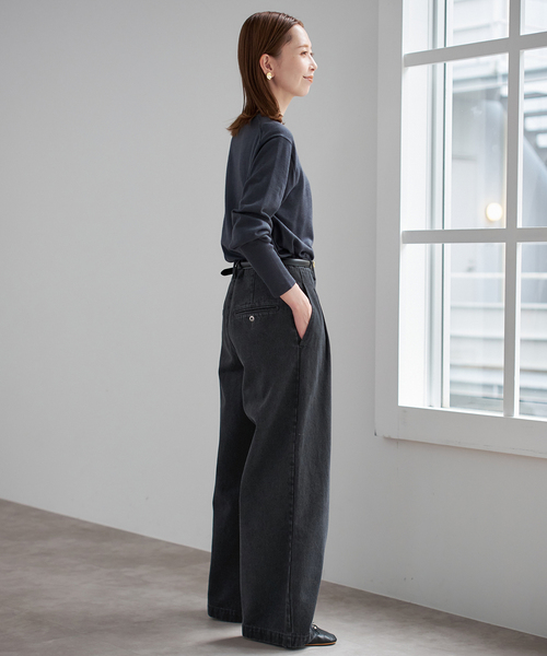 4サイズ展開》LEDENIM BLUR TUCK TROUSERデニム（デニムパンツ